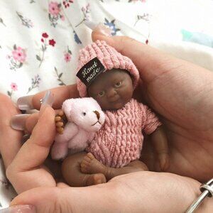 🆕Kids 4.5 Inch Mini Reborn Baby Silicone Baby Girl Tiny Realistic Newborn Baby